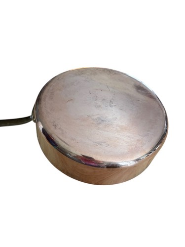 Vintage Heavy French Copper Skillet 9 1/2” X 3" X 7 1/2 Brass handle - Picture 7 of 7