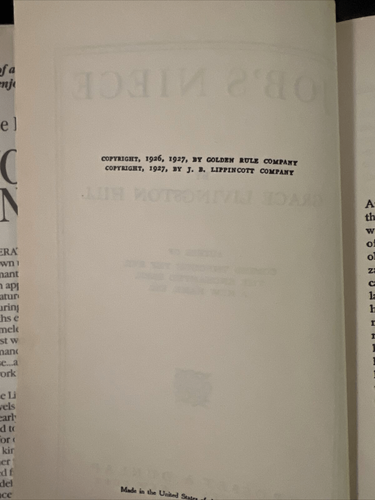Vintage 1926 Grace Livingston Hill Wholesome Romance Novel Job’s Niece Book - Picture 6 of 6