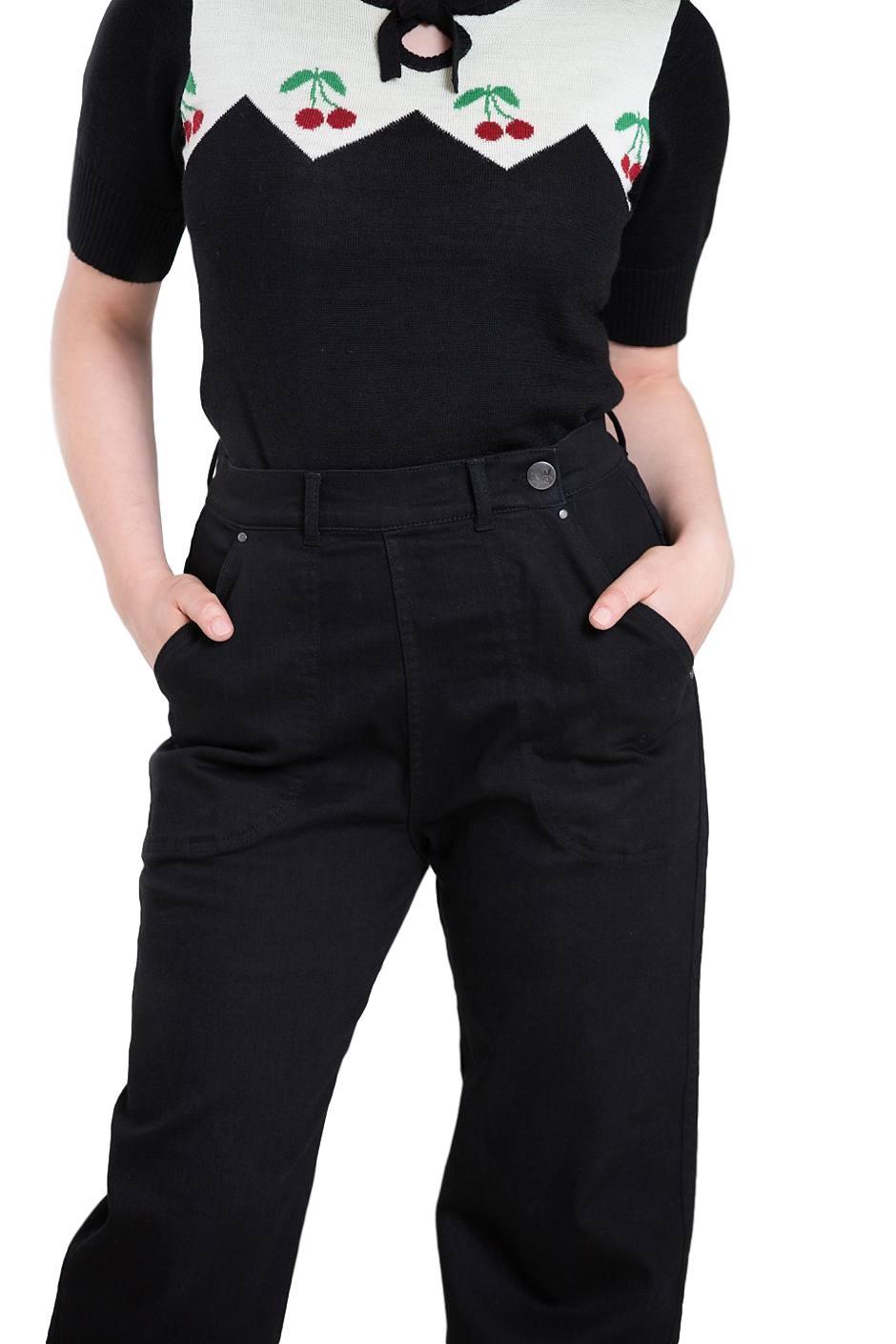 Hell Bunny Weston Jeans Denim 40s 50s Vintage Retro Rockabilly Trousers