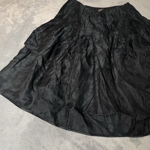 Vintage Kay Unger Sz 12 Women's 100% Silk Black Lace Print Overlay Lined Skirt - Picture 9 of 18