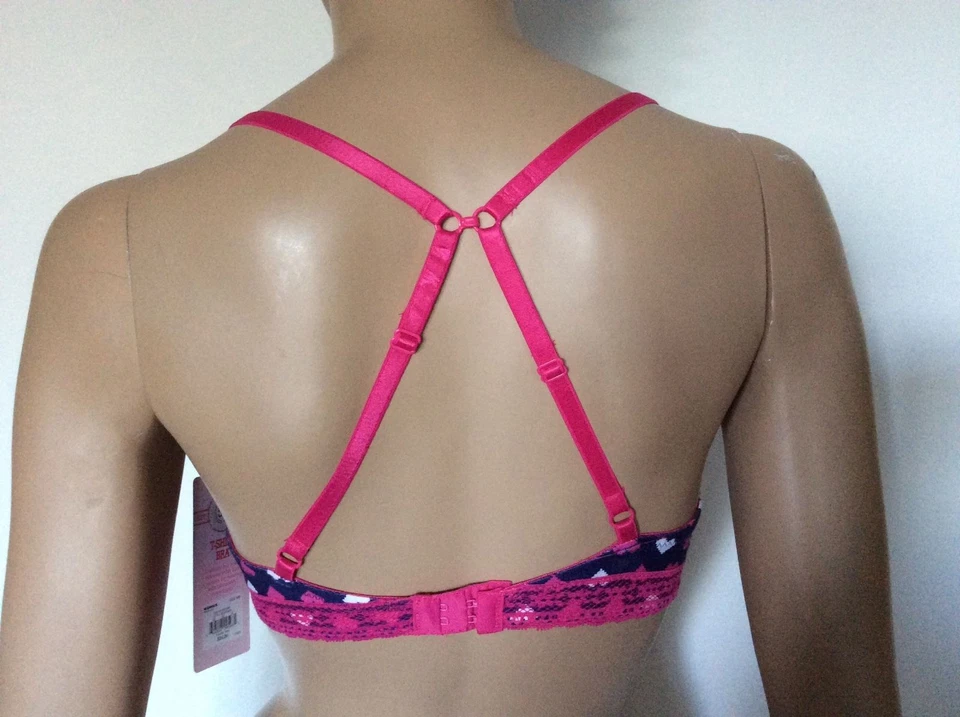 SO Bra Soft Convertible T-Shirt Navy white Heart SI381004B Sz.32,34,36(A, - Image 4 of 4