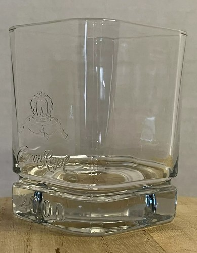 Crown Royal 2000 Millennium Embossed Old Fashioned Whiskey Square Glass Tumbler - Picture 2 of 5