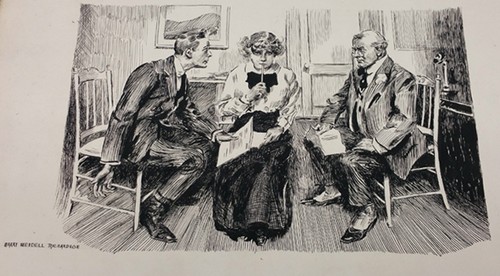 HARRY W RICHARDSON ORIGINAL EARLY DRAWING TITLED A DIFFICULT JOB #057 - 第 1/10 張圖片