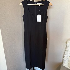 Dress the Population Women's Elle Sweetheart Sleeveless Midi Dress Black Size M