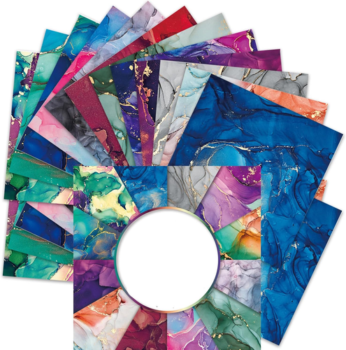 Inkdotpot 25 Fogli Geometrico Scrapbook Pad Pad 12X12, Carta Scrapbook A Lati Singola- Carta Cartoncino Colorato Scrapbooking Fai Da Te Sfondo Decorativo Fai Da Te Forniture Di Carta