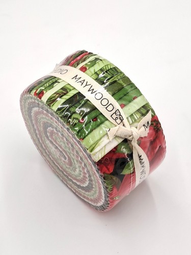 Poinsettia Pine ST-MASPAP by Maywood Studio Precut Cotton Strips Christmas