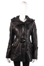 Giorgio & Mario Leather Coat With Hood Size 14/16