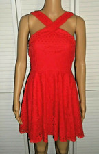 SALE Pretty Jodi Kristopher size 3 red eyelet fit n flare dress women NWT