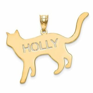 Authentic Gold Plated/SS Laser Polished Cat Name Pendant