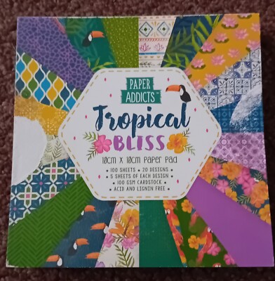 Paper Addicts Tropical Bliss 10 cm x 10 cm Papierblock (ca. 90 Blatt), 100 g/m² 