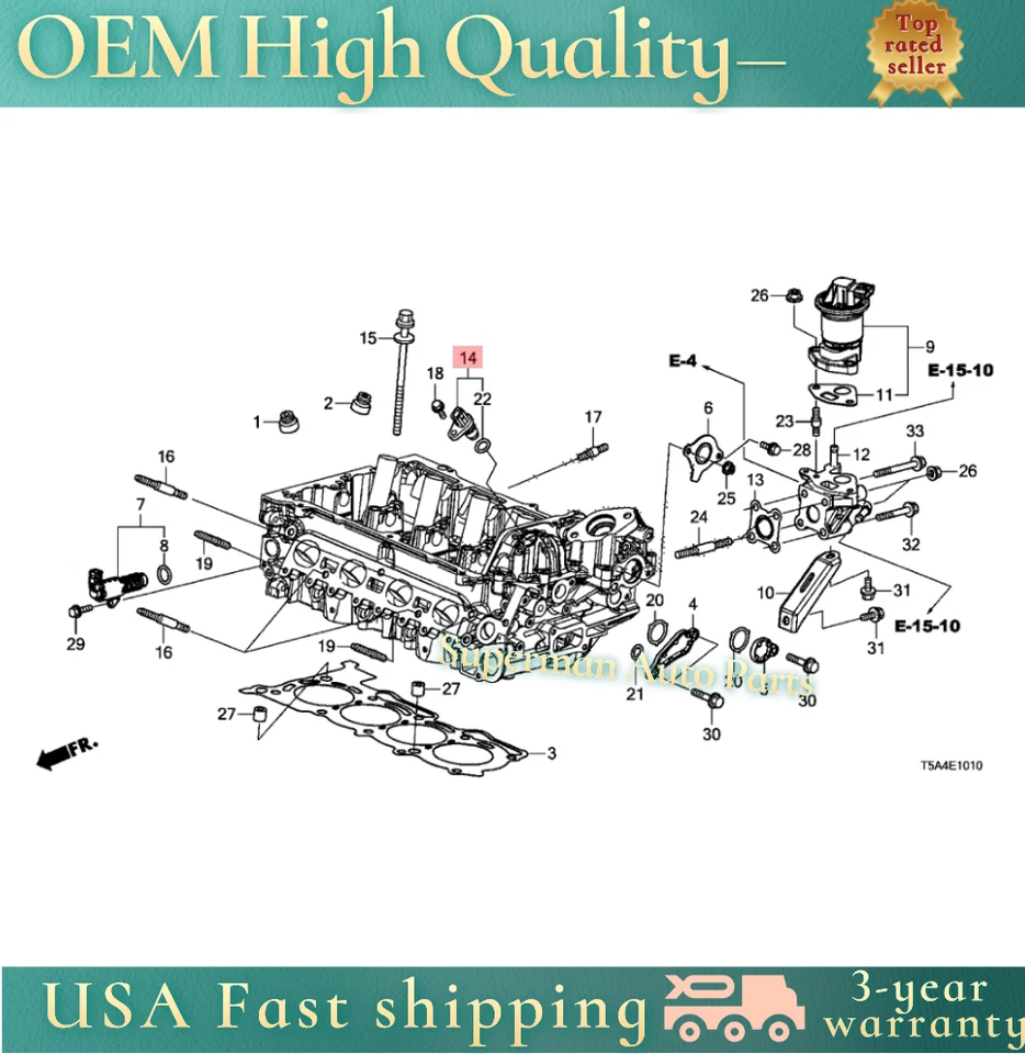 Sensor de posición del árbol de levas OEM 37510-5A2-A01 para Honda Accord CR-V Fit ILX TLX NSX Foto 4 de 4