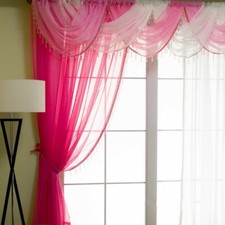 Tenda In Voile Con Perline Di Cristallo E Frange Moderno Carino