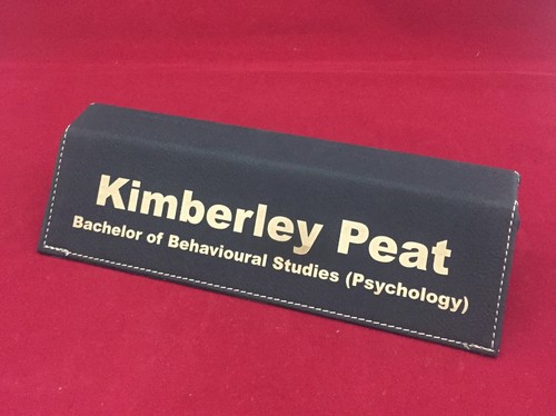 Desk Plate Name Bar Leatherette personalised Custom engraved - Picture 5 of 6