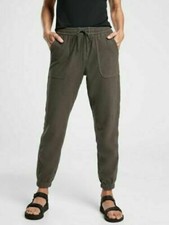 ATHLETA Farallon Jogger Pants Size 6 Stretch Cotton Elastic Waist Pull On Green