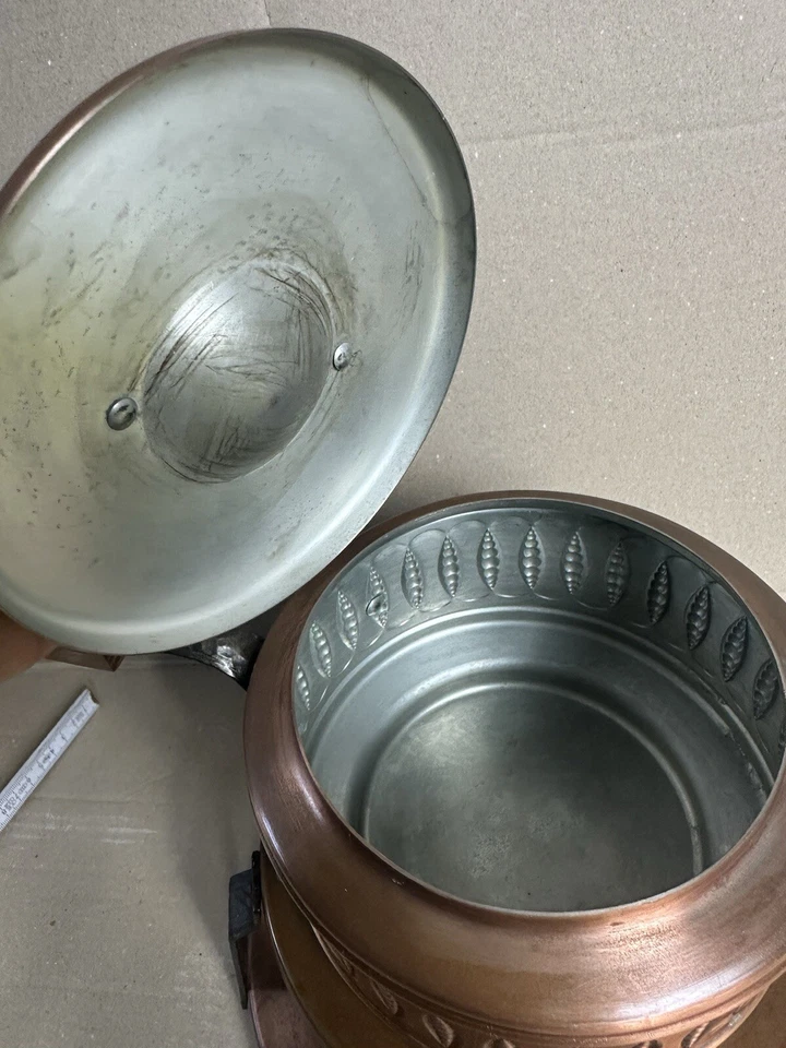 Feuerzangenbowle Set Kupfer 70er Jahre, Brenner Pfanne Topf Stövchen Camping - Bild 4 von 4