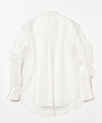 トップス chika kisada Long Sleeve Tulle Shirt ASK availability First) BEAMS Chika Kisada Tulle Layered Shirt NEW