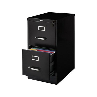 Staples 2 Drawer Vertical File Cabinet Locking Letter Black 22 D