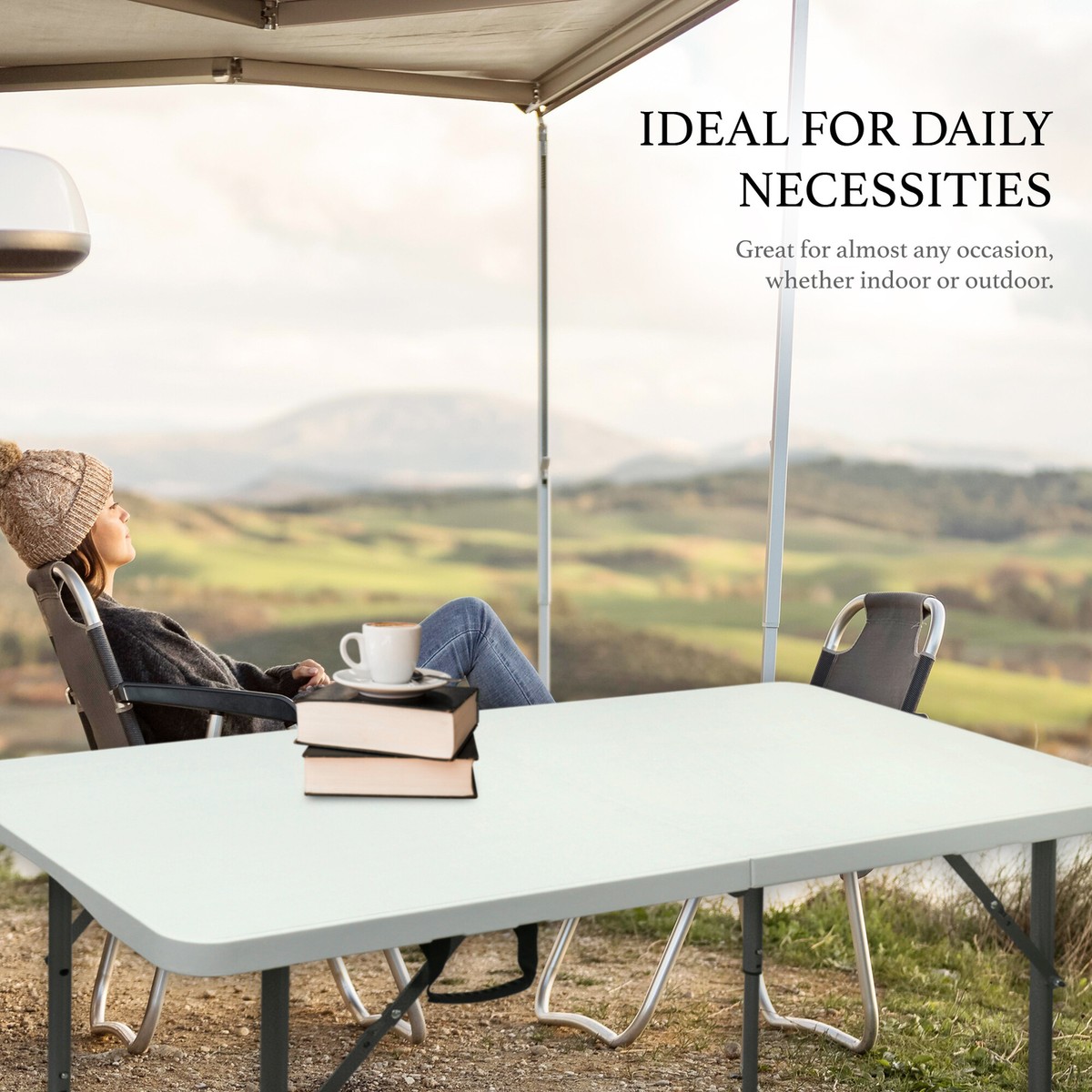 4FT 6FT 8FT Plastic Portable Folding Foldable Table Outdoor Indoor
