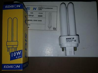 Edison EDDE 10/830 Kompakt Leuchtstofflampe 10 Watt G24-q1 3000K 4 Pin NEU OVP