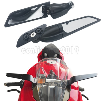 Swivel Wing Fin Side Rearview Mirrors For DUCATI Panigale 959 1299 2015-2021