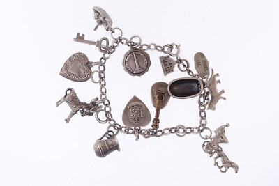 Antique Sterling Silver Charm Bracelet