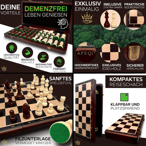 ® Scacchi Premium – Gioco Di Scacchi in Legno Di Alta Qualità – Legno Massello, - Foto 6 di 12