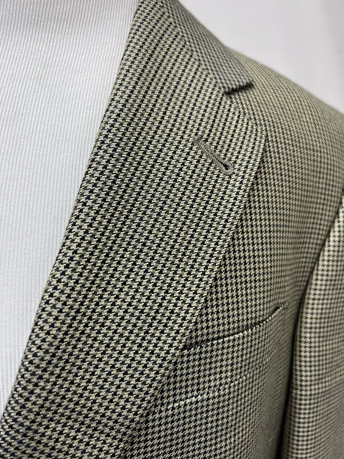 Hart Schaffner Marx Men's 42R Beige Black Houndstooth 2-Button Blazer Jacket