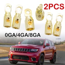 2pcs Car Wire Coupler Terminal Butt Connector 0 4 8 Gauge Joiner Screw Ring Gold