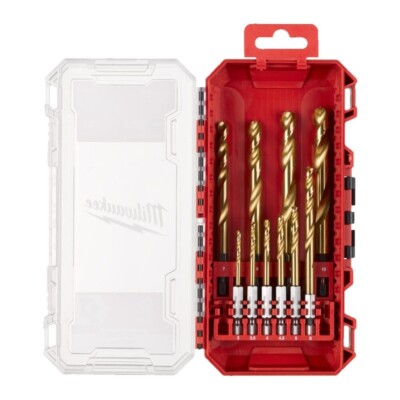 Milwaukee Bohrer-Set x10 Impact Titanium SHOCKWAVE RED HEX Schaft HSS-G Metall
