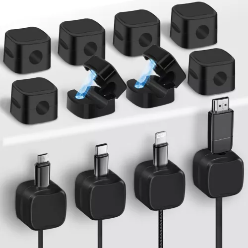 24/12X Kabelhalter Kabelclips, Verstellbare Kabel Organizer Magnetische Kabelm◐