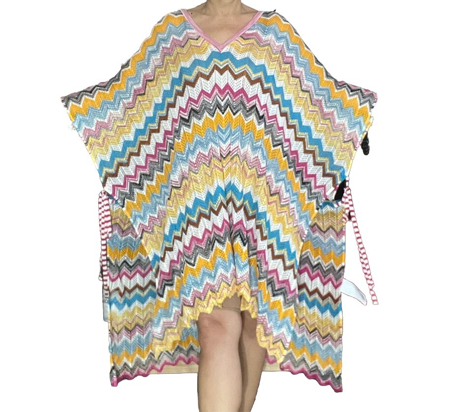 MISSONI MARE★素敵!Chevron Print Beach Cover Up Romper Missoni zig zag chevron crochet knit kaftan beach cover up