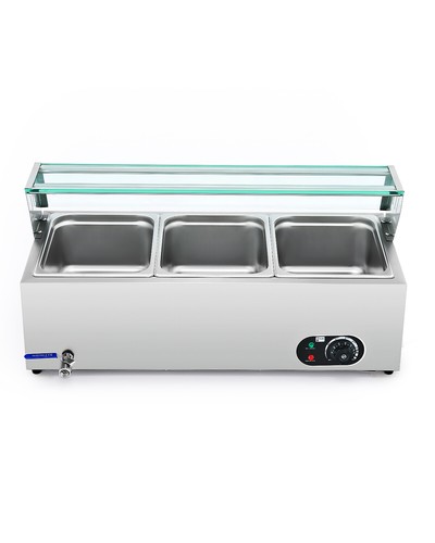 3-Pan Commercial Food Warmer Buffet Bain Marie Countertop Steam Table 3 x 10QT - Picture 14 of 14