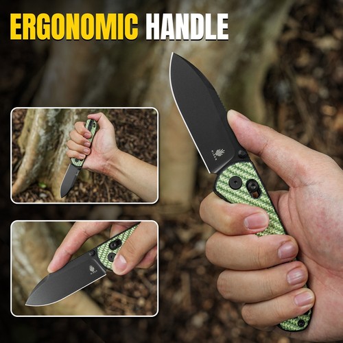 Kizer Drop Bear EDC Pocket Knife, G10 Carbon Fiber Handle Folding Knife V3619A4 - Picture 6 of 10
