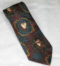 Tasmanian Devil Necktie Mens Looney Tunes 1993 Vintage Warner Bros TAZ Neck Tie