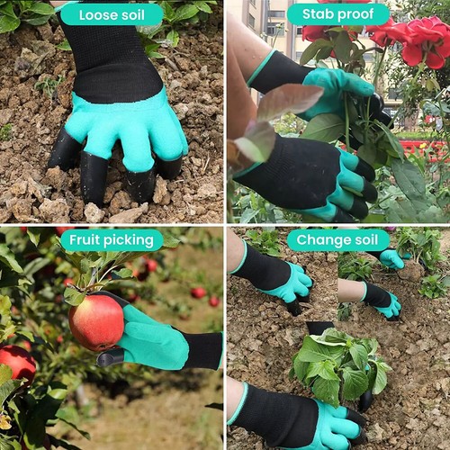 4 Claws Gardening Digging Genie Gloves Garden Planting Pruning Tools Lawn Care - Picture 11 of 14