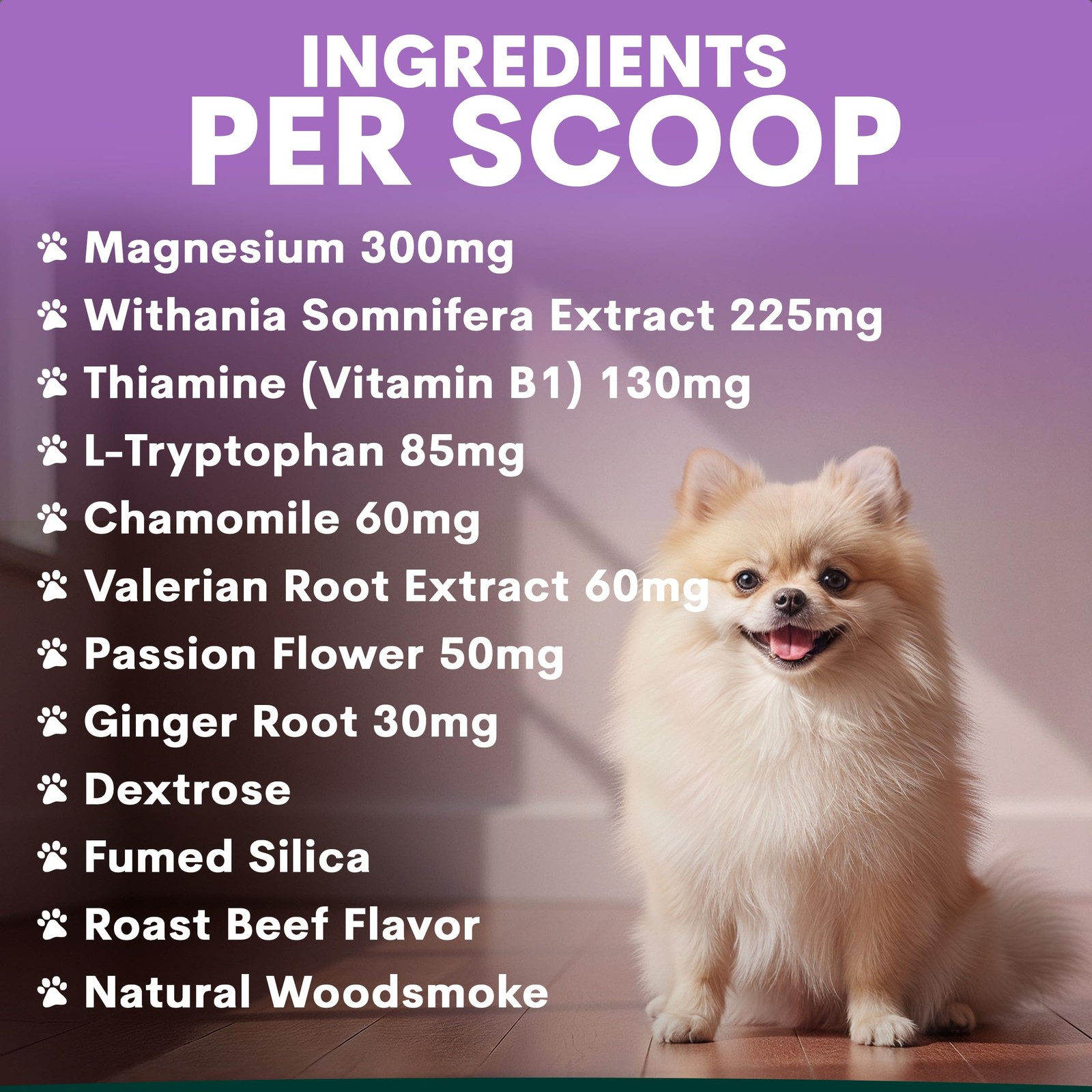Stress and Anxiety Supplement for Dogs - Calming Dog Powder Supplement - Decr...