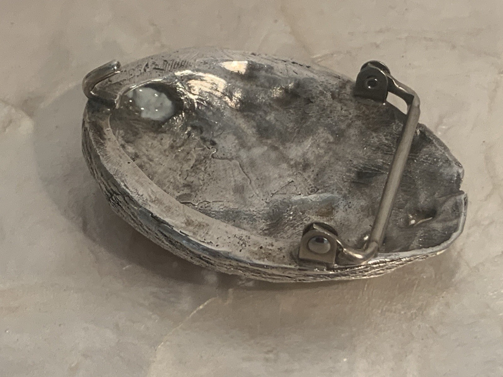 Solid Sterling Silver ABALONE Sea Shell BELT BUCK… - image 7