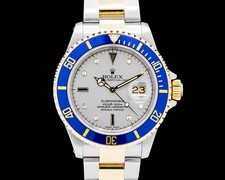 Rolex 16613 Submariner "Serti" 18K YG / SS Silver Dial Circa. 1999