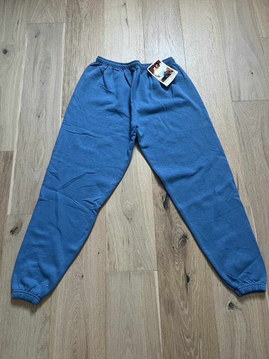 Vintage 90s Fruit Of The Loom Sweatpants XL Blue Elastic Waist Joggers NWT Pants