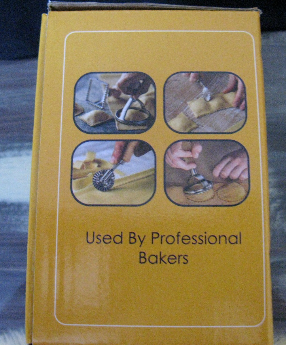 PASTA   Set of 3 & RAVIOLI Stamp Maker Cutter-all with Wood Handles- Italian Way