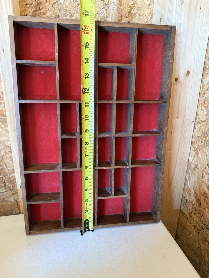 Caixa de sombra de madeira prateleira de exibição de parede Knick Knack 12x16 e meia x 1 e meia polegadas - Imagem 3 de 4