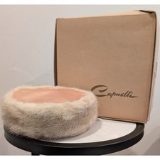 1965 Women s Hat Veil Noreen, Satin Crown, Fur Like Trim, Receipt Box