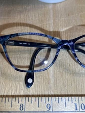 Fysh UK Urban Eyeglass CATEYE handmade acetate blue black mod.3684 col.404 EUC