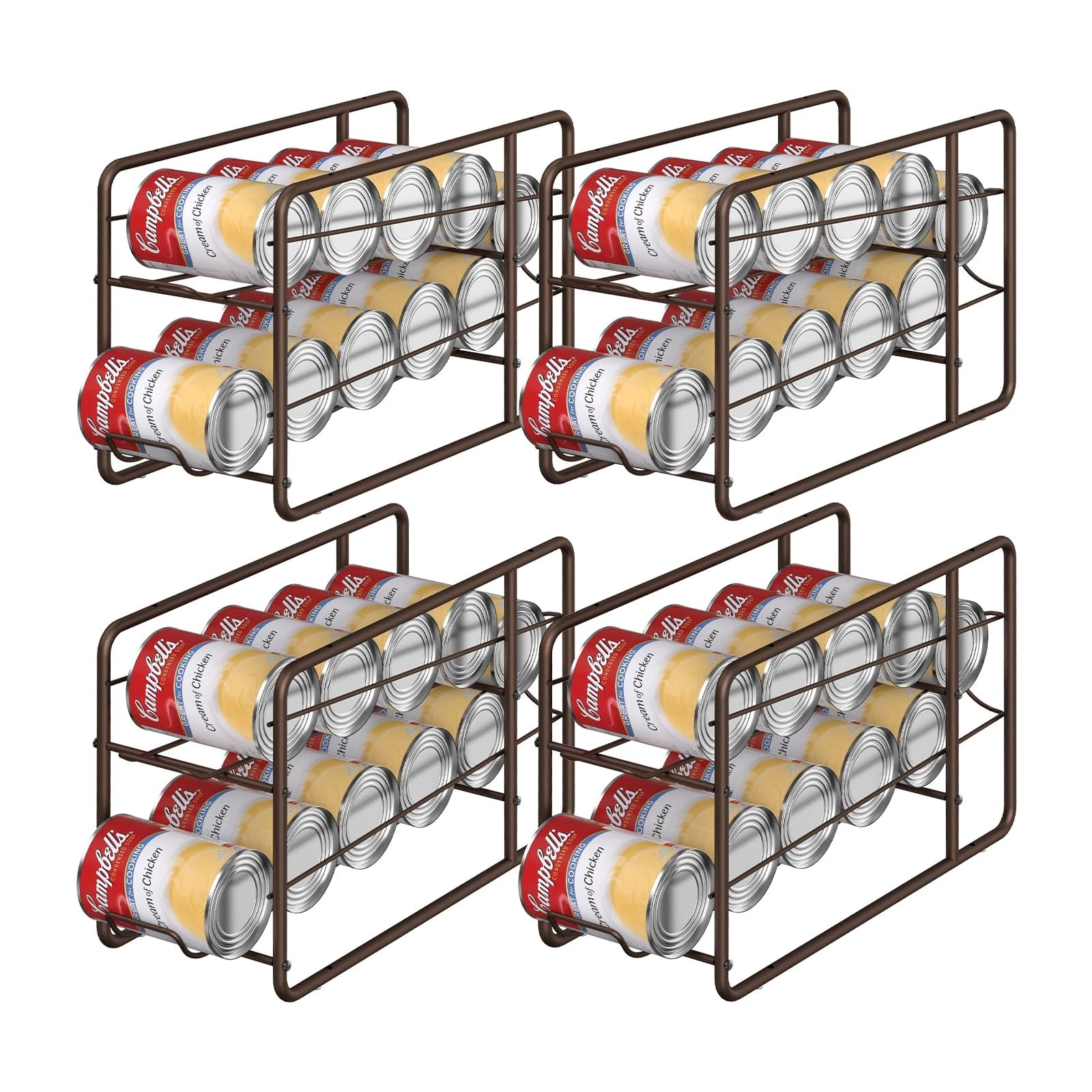 4 Pack Can Dispenser Rack, Stackable Can Storage Organizer Holder for Canned ...