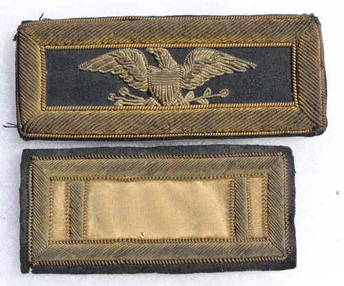 LOT OF 2 CIVIL WAR OR SPANISH AMERICAN WAR UNIFORM SHOULDER BOARDS Lot.#1