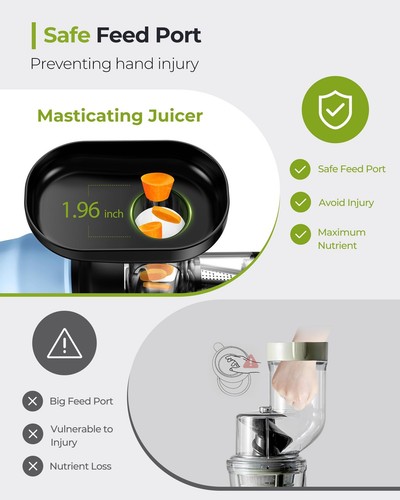 Slow Masticating Juicer with 2-Speed Modes - Cold Press Juicer Machine - Quie... - Picture 8 of 9
