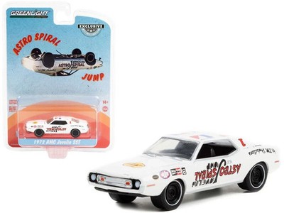 1:64 GREENLIGHT 1972 AMC JAVELIN SST WHITE ASTRO SPIRAL JUMP  , Neu