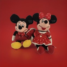  1 Set Of 2 Disney Bean Bag Plush VAlentines Day Mickey  Minnie No Tags