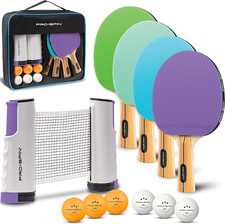 Portable Ping Pong Set with Retractable Ping Pong Net for Any Table, All-In-One