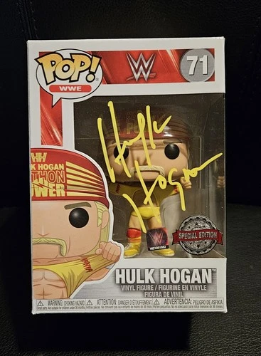 Hulk Hogan Signed WWE Funko Pop Figure Wrestlemania3 Special Edition COA PhProof
